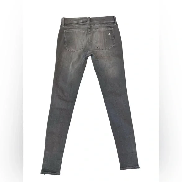 Rag & Bone Moto Skinny Jeans Buxton Gray Ankle Zip Size 25 NWOT - Picture 3 of 16